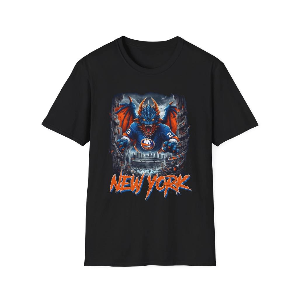 Ужас на льду - Футболка с хоррор-коллажем New York Islanders