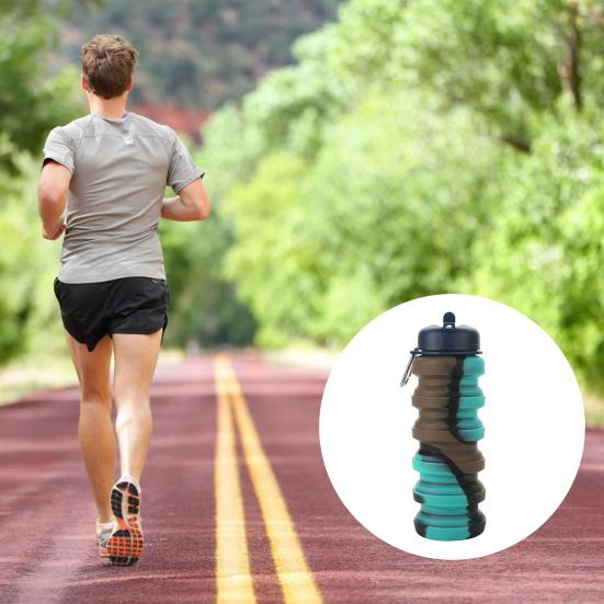 480 мл складная силиконовая бутылка для воды герметичная портативная легкая уличная велоспорт тренажерный зал фитнес спорт путешествия камуфляж