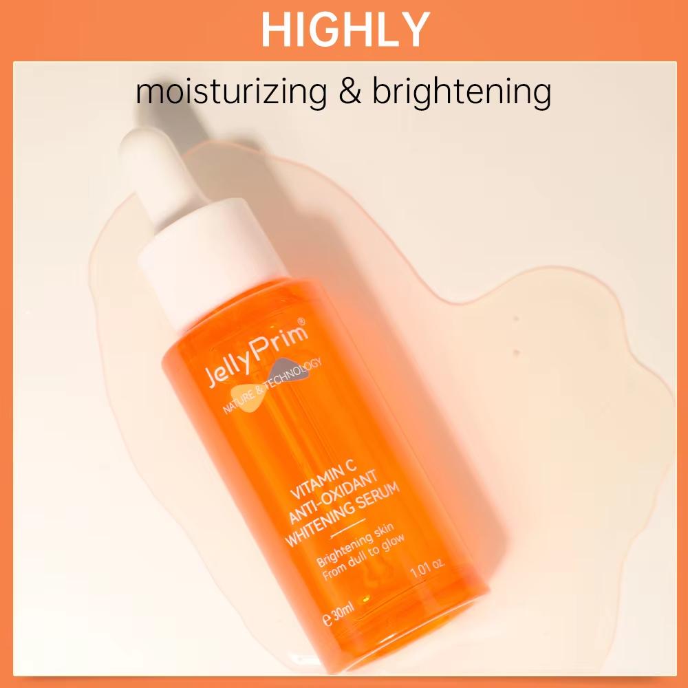 JellyPrim Сыворотка с витамином С, питательный уход за кожей, гиалуроновая кислота, исчезающие пятна от прыщей, увлажняющий продукт для лица, отбеливающая косметика для выцветания пятен