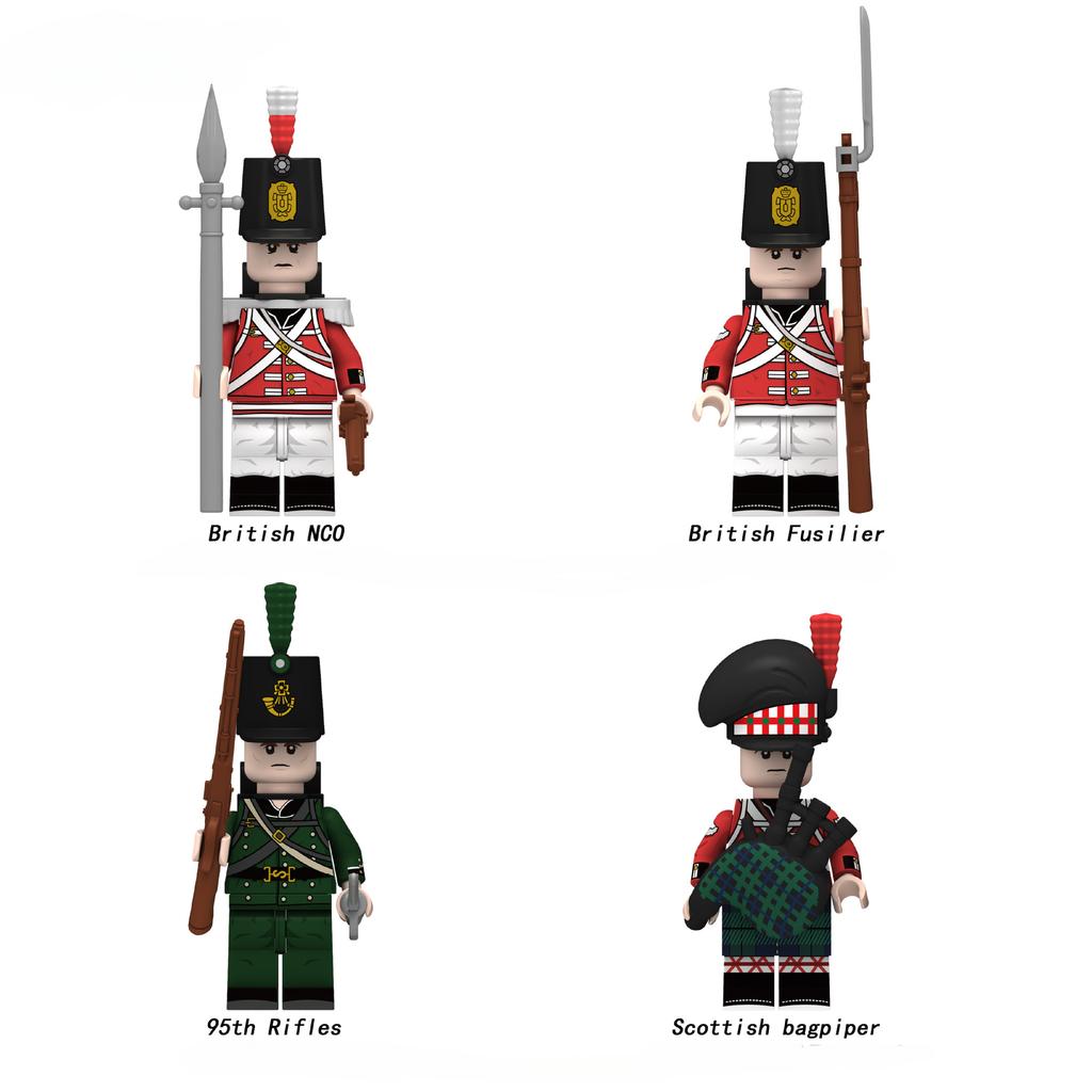 Napoleonic Wars British Soldier Action Figures Building Blocks Educational Mini Toys Christmas Gift N001 N002 N003 N006