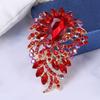 Elegant Colorful Rhinestone Glass Brooch Vibrant Color Irregular Shape Pin Shawl Scarf Suit Collar Badge Outfit Accessories