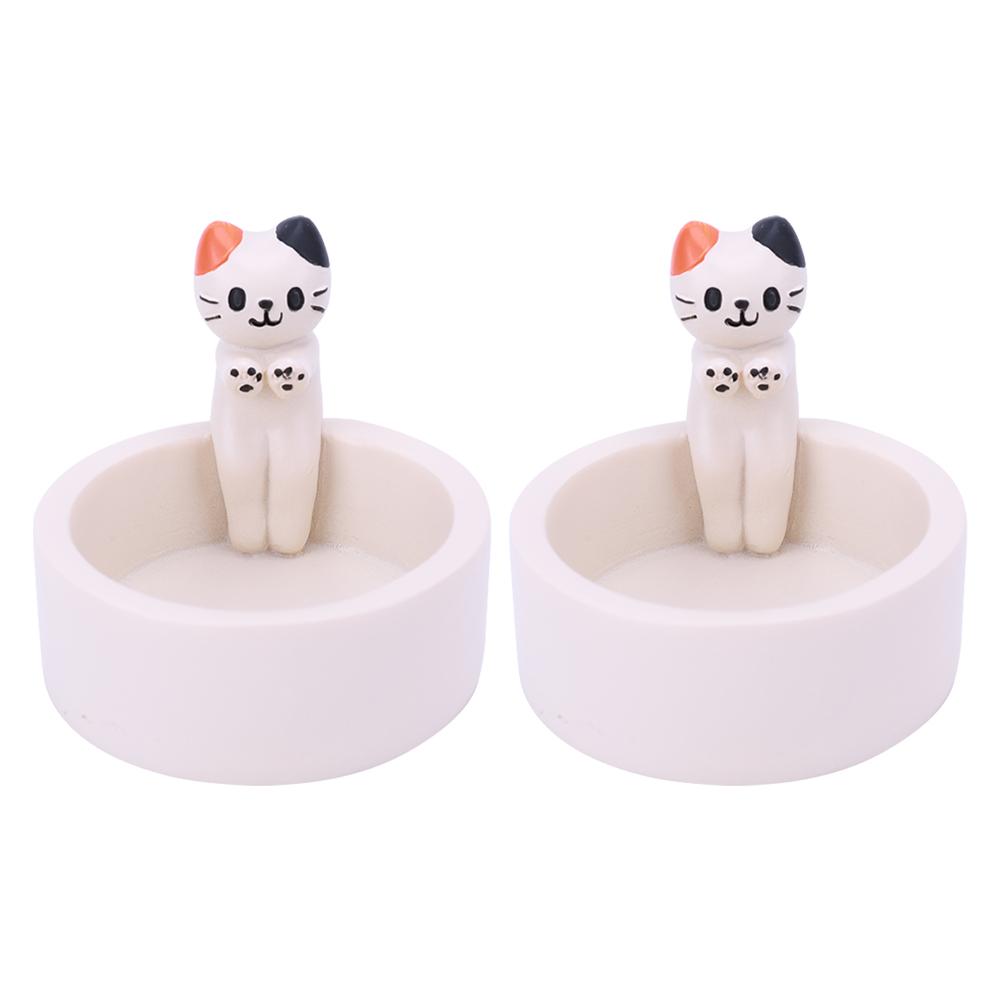 1/2 шт. Мультяшный подсвечник с котенком, смоляной подсвечник для ароматерапии в виде кошки, креативный котенок, греющий лапки, декор, подарки для любителя кошек