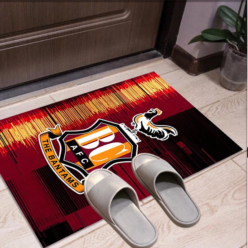 Bradford City AFC Pattern Rug, Indoor/Outdoor Mat, for Picnic, Gameroom, Bedroom, Office, Living Room, Home Decor Carpet, Birthday Gift
