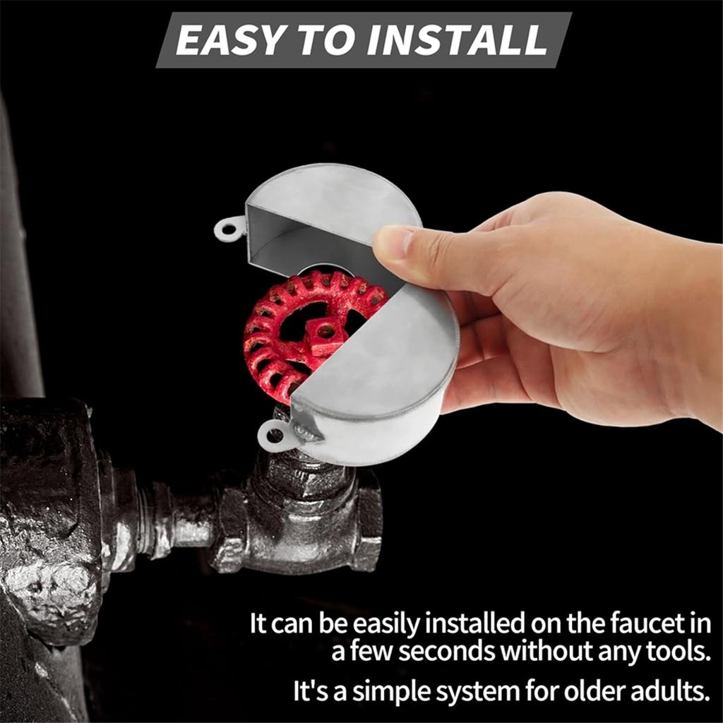 2025+ Gate Valve Locking Device (2 Set) Hose Bib Lock Outdoor Faucet, Water Faucet Lock for Door Knob, Outside Garden, Oil