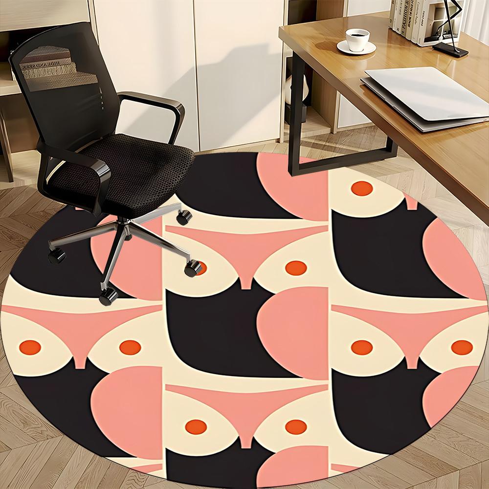 1pc Bust Pattern Office Round Area Rug, Indoor Mat Suitable For Office, Under Office Chairs Bedroom Living Room Home Decor, Room Deco 164