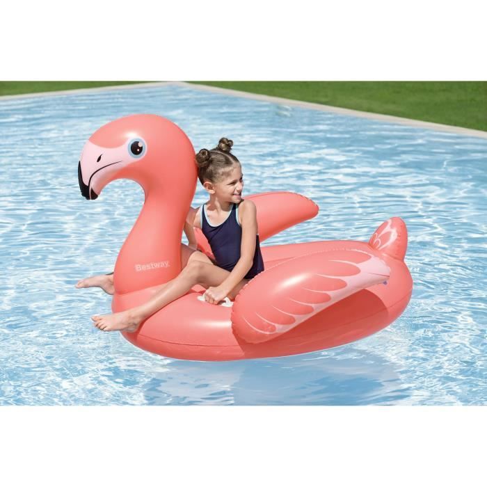 Bouée a chevaucher - Bestway - Flamant rose - 138 x 107 cm