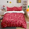 Red Bedding Set with Love Design Bedding Duvet Cover Set Duvet Cover Pillowcases (1 * Duvet Cover 2 * Pillowcases, without duvet insert)
