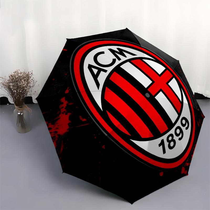AC Milan, 1899 Автоматическое Открытие и Закрытие, 8-реберная Конструкция Портативный Зонт, Подходит для Мужчин и Женщин Все Сезоны Идеальный Подарок для