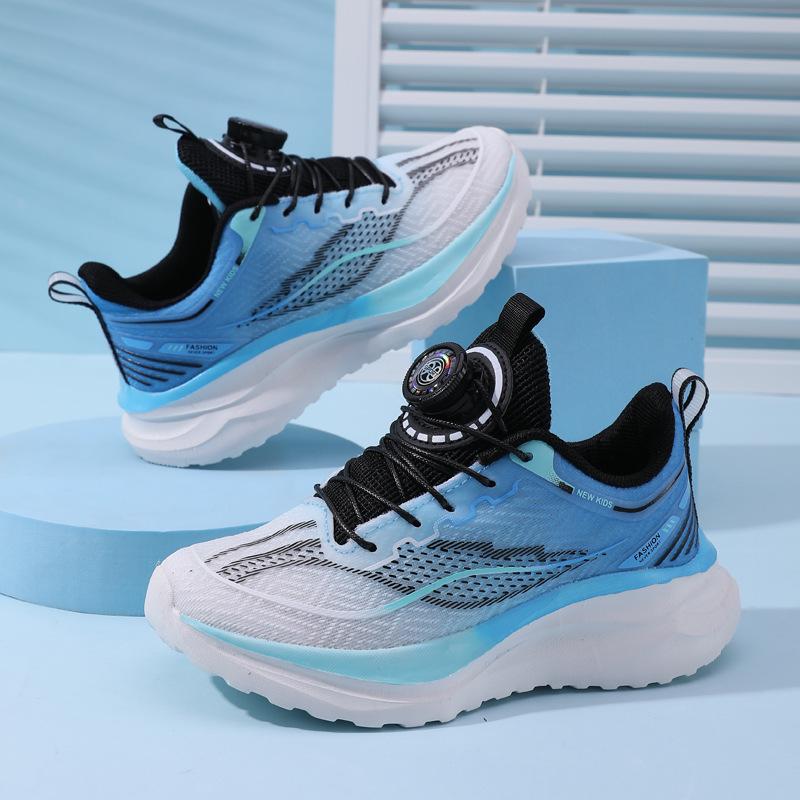 Летние кроссовки для мальчиков без шнурков, дышащая сетка, нескользящая, модные кроссовки с застежкой-пряжкой, спортивная обувь, кроссовки для детей среднего и старшего возраста