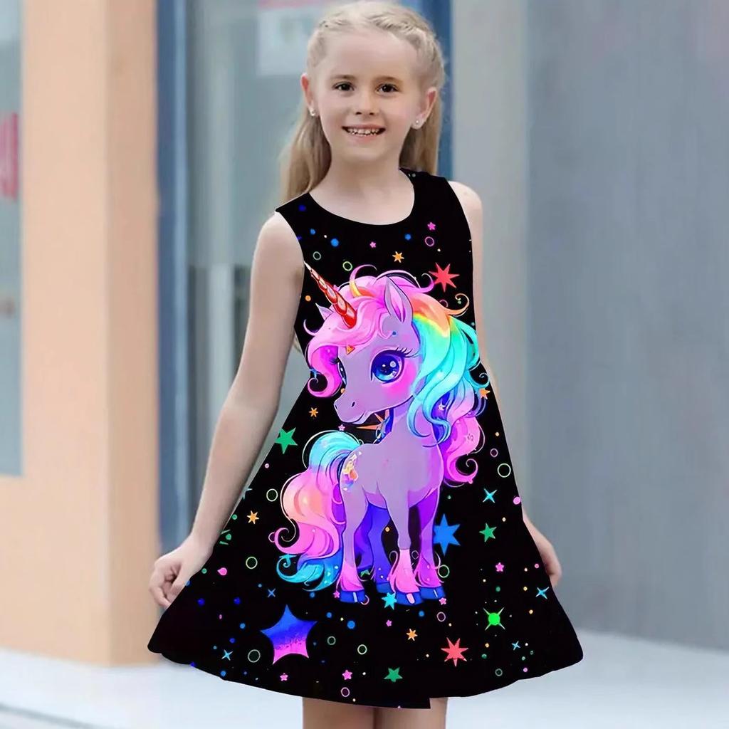 Summer New 3D Digital Printing Models of Foreign-style Cute Girls Princess Dresses