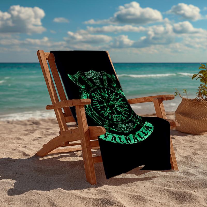 Viking Runes & Tree of Life Fashion Beach Towel: Ideal for Summer Adventures Soft, absorbent and quick drying suitable for swimming and bathing