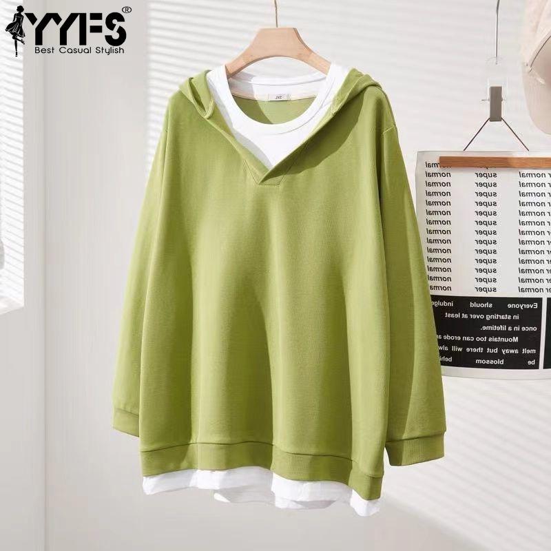 YYFS Women's Fashion Casual Colour Block Print Long Sleeve Hooded Hoodies & Sweatshirts