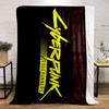 Bold yellow text "Cyberpunk Edgerunners" on a dark, glitchy background. for all seasons blanket lunch break throw gift