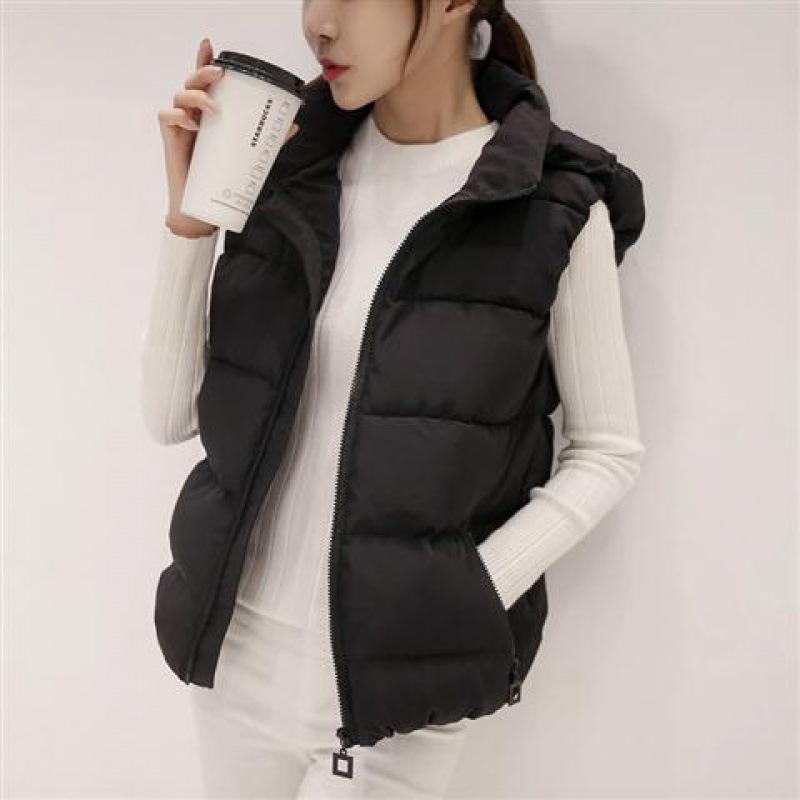 Осенне-зимний женский хлопковый жилет короткий корейский стиль тонкий пуховик хлопковая спинка