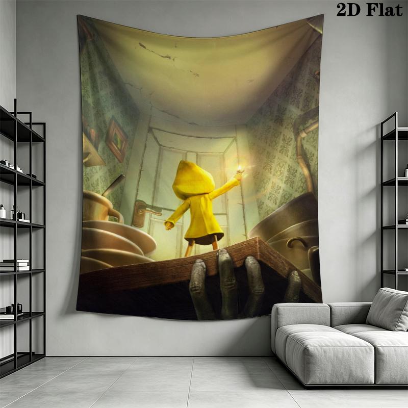 Little Nightmares Настенный Гобелен Эстетичный Настенный Подвес Печатная Тканевая Покрывало Декоративные Гобелены для Спальни Гостиной Домашний Декор