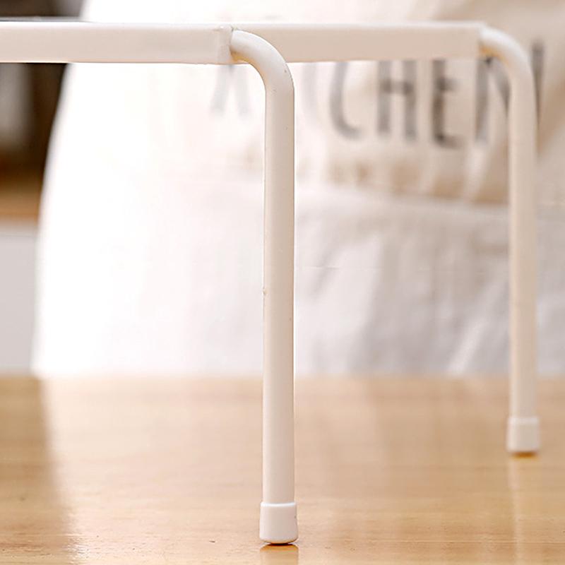 1PC Plastic Table Stackable Sliding Rack Cabinets Kitchen Shelf Retractable Multifunctional Space Saving Expandable Home 2 Colors