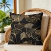 Simple Vibrant Ginkgo Leaves Pillow Case Double-Sided Plush Sofa Cushion Covers Organic Breathable Invisible Zipper