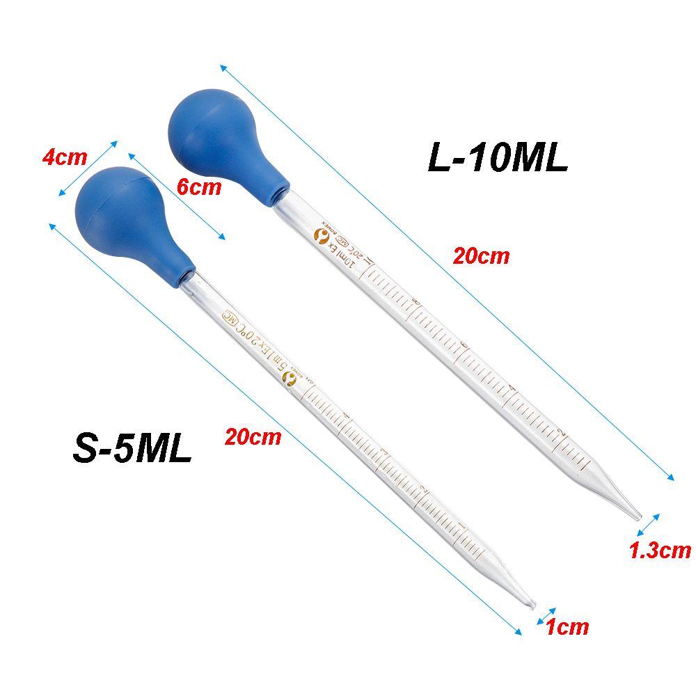 Useful Lab Supplies Transparent Graduated Pipettes Liquid Transfer Rubber Head Glass Dropper
