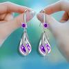Silver Teardrop Earrings for Women Cubic Zirconia Drop Dangle Earrings Wedding Jewelry Accessory for Brides