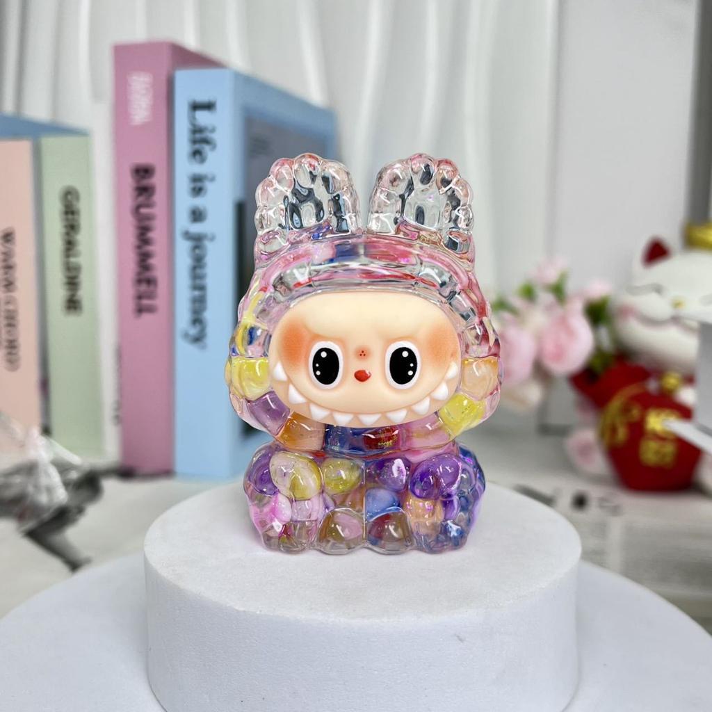 Масляный Лабубу с текучим песком, Креативная фигурка Лабу, Настольное украшение, Декоративная игрушка в подарок