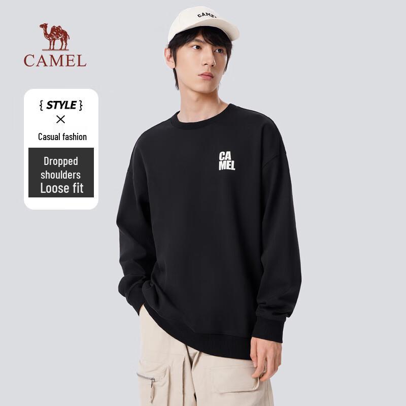 CAMEL Men's Fleece-Lined Pullover Sweatshirt M34CA88743