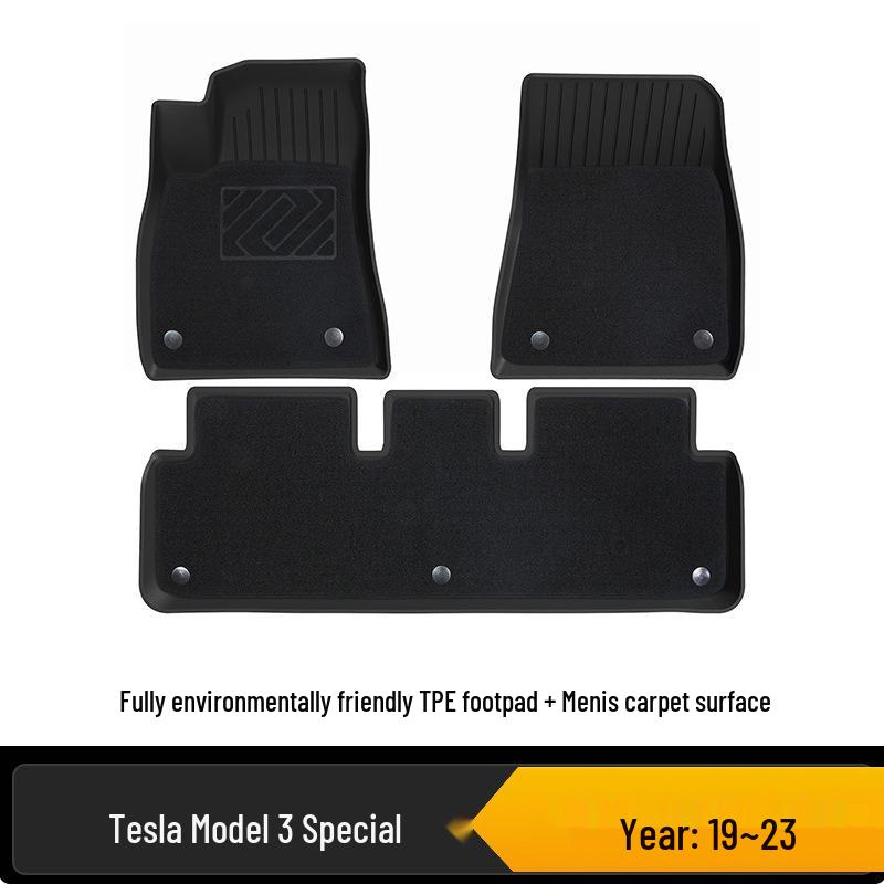 Коврики в передний и задний багажник и подпятник Tesla Model Y/3 из TPE