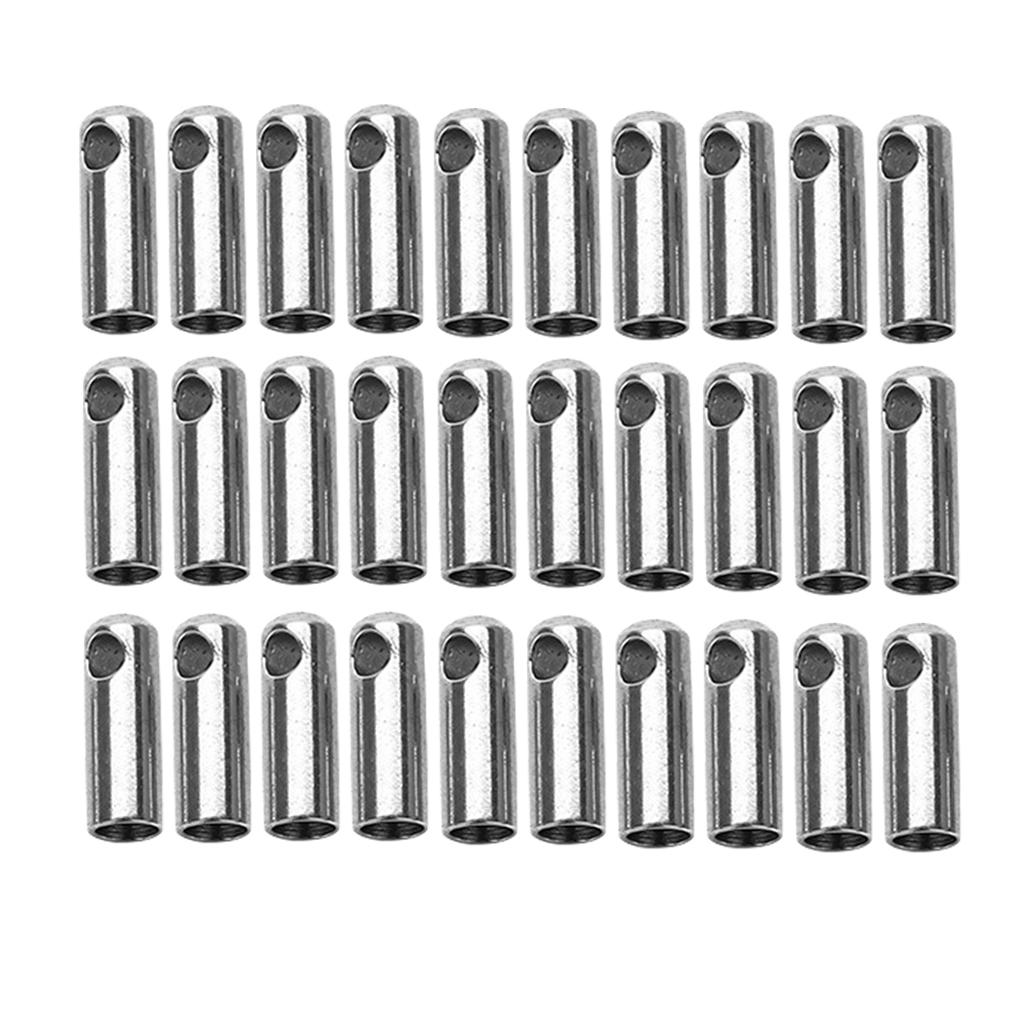 30 ювелирных застежек из нержавеющей стали, кожаный шнур, длина конца 1 мм