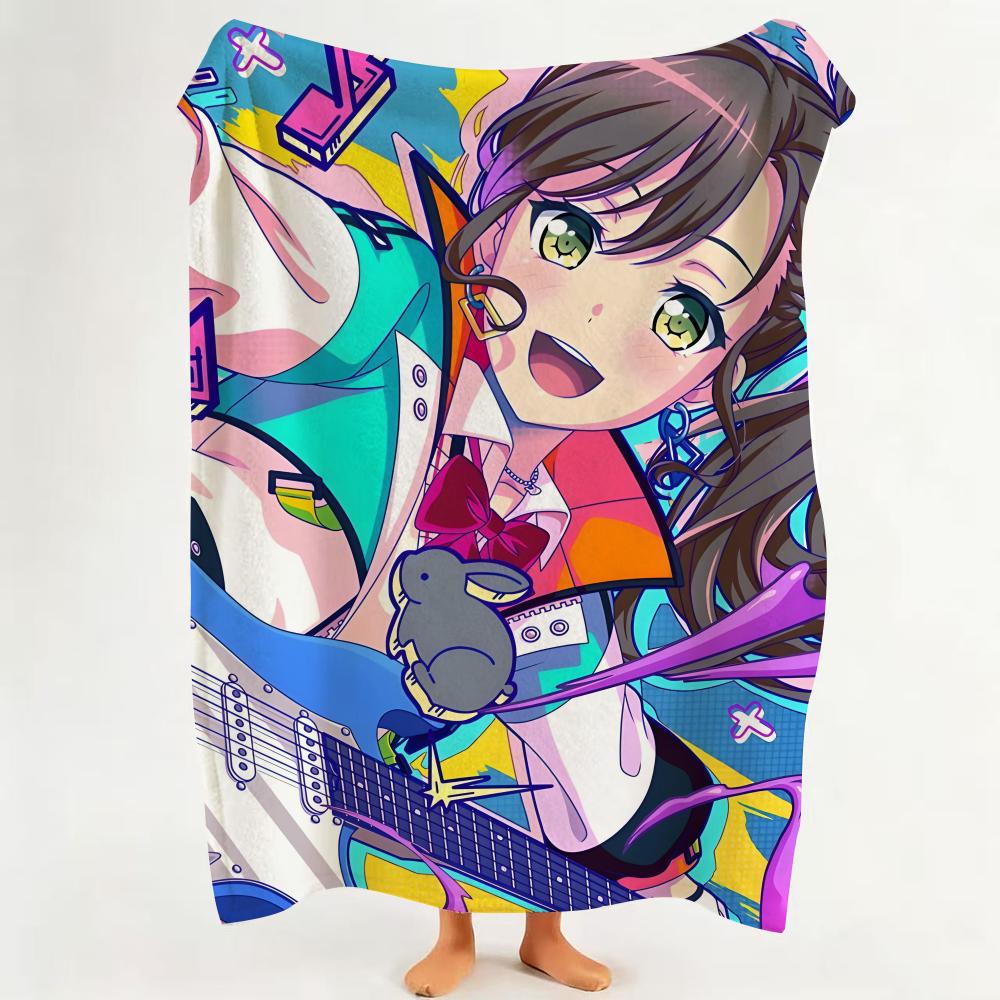 Game B BanG D Dream Throw Flannel Throw Blanket Suitable for Sofa Living Room Bedroom