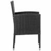 Garden Chairs with Cushions in Black 2 pcs. Black Poly Rattan