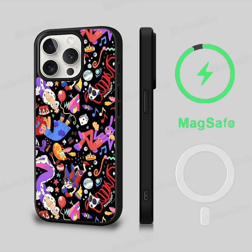 Amazing Digital Circus Phone Case Magnetic Case For IPhone 16 14 13 12 11 15 Pro Max Plus For Magsafe Wireless Charge Cover