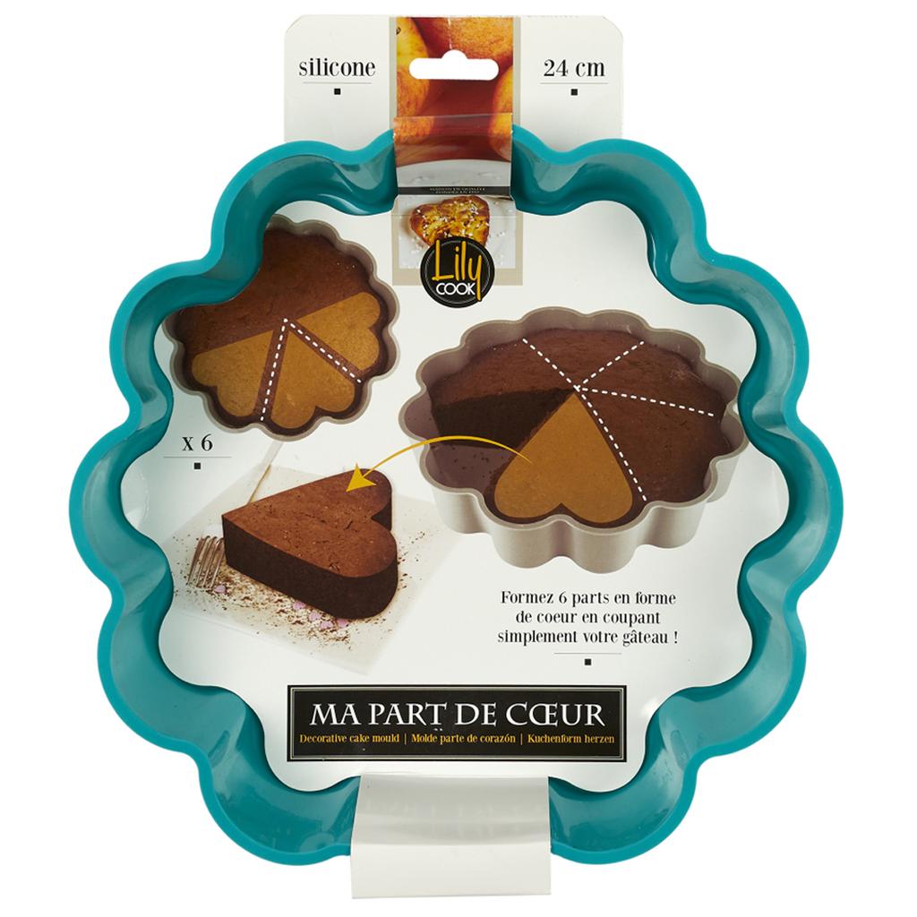 Les Trésors De Lily [A1758] - Силиконовая форма 'Part de Coeur' бирюзового цвета - 24x5 см