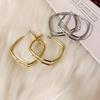 Fashion Design Geometric Double Layer Hoop Earrings for Women Simple Literary Fan Earring Trendy Jewelry Party Gift