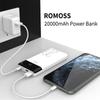 ROMOSS LT20 Power Bank 20000 мАч Портативная зарядка Powerbank 20000 мАч Внешнее зарядное устройство Poverbank для iPhone 13 Xiaomi Mi