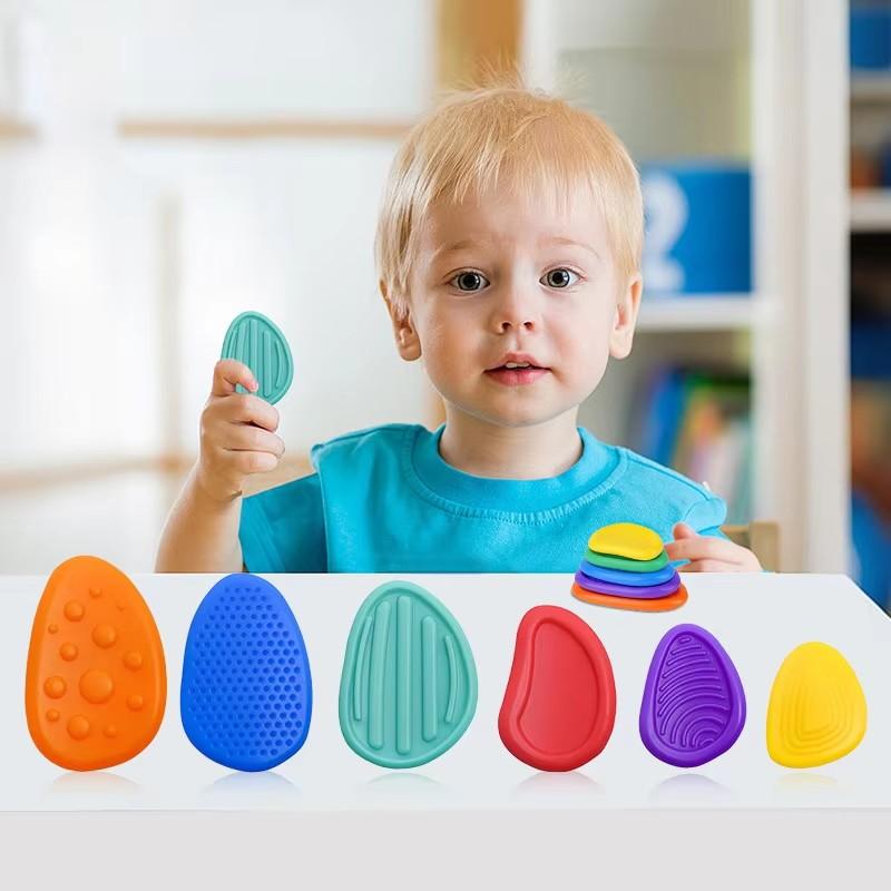 Fidget Toys for Adults Silicone Sensory Ring Set of 6 Textured for Autism Children Stress Relief Fidget Toys