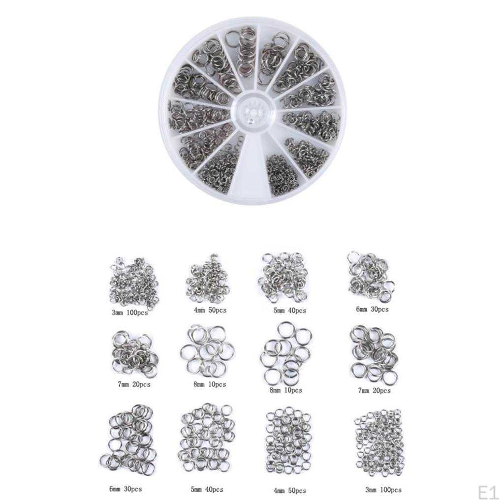 500 шт., смешанная коробка с открытыми кольцами для прыжков, мм, брелок для ключей «сделай сам»