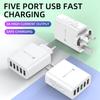 Новая многопортовая зарядная головка европейского, американского и британского стандарта с несколькими USB-портами, зарядная головка 5 В 3 А, зарядное устройство для мобильного телефона с портом 5U