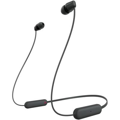 Sony Беспроводные Bluetooth-наушники-вкладыши WI-C100, совместимые, время работы 25 часов, влагозащищенные IPX4, DSEE, маленькие, с поддержкой, черные, WI-C100 BZ,