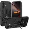 Двойное кольцо-броня для пальцев для чехла iPhone 17 для iPhone 17 Вращающийся металлический кронштейн Подставка Держатель Чехол Ударопрочный Полный Capa
