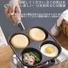 4-Hole Round Non-Stick Egg Pan, Pancake Plate, Gas and Induction Compatible, Breakfast Pan with Wooden Handle, Divided Divider, Removable Handle, Easy