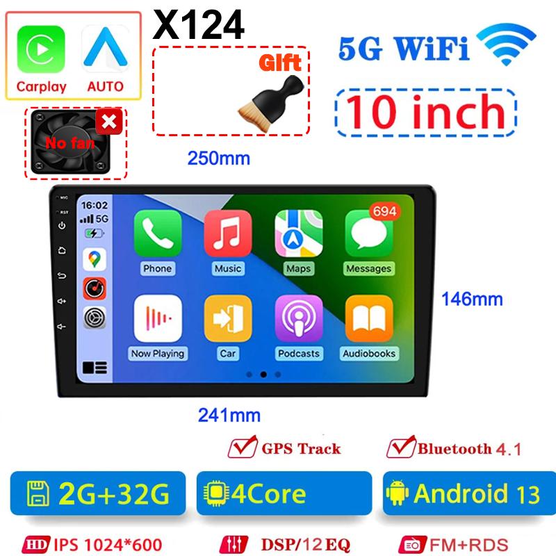 Universal 2Din Car Radio 7"/9"/10"Android 13 Autoradio 4/8Core Wireless Carpaly Multimedia Player GPS For Hyundai Nissan Toyota