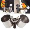 Bird Feed Can Cup with Clamp Stainless Steel Parrot Feeder Water Bowl Anti-Gnawing Easy To Install Bird Cage Food Box