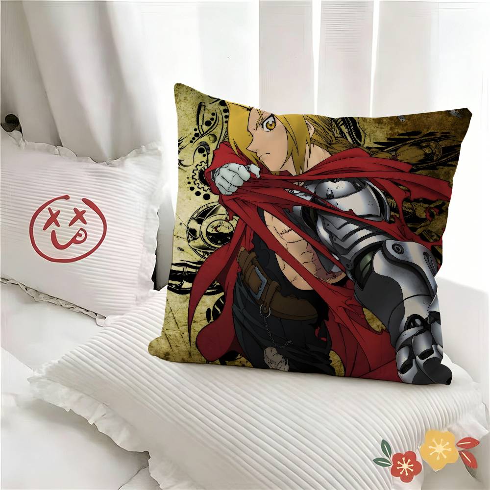 pc Anime Fullmetal Alchemist Pillow Case Fashion Square Pillowcase Bedroom Sofa Room Ins Decoration Leisure