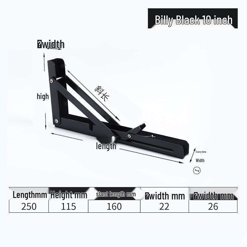 304 Stainless Steel Folding Triangle Bracket for Load-Bearing Storage Support