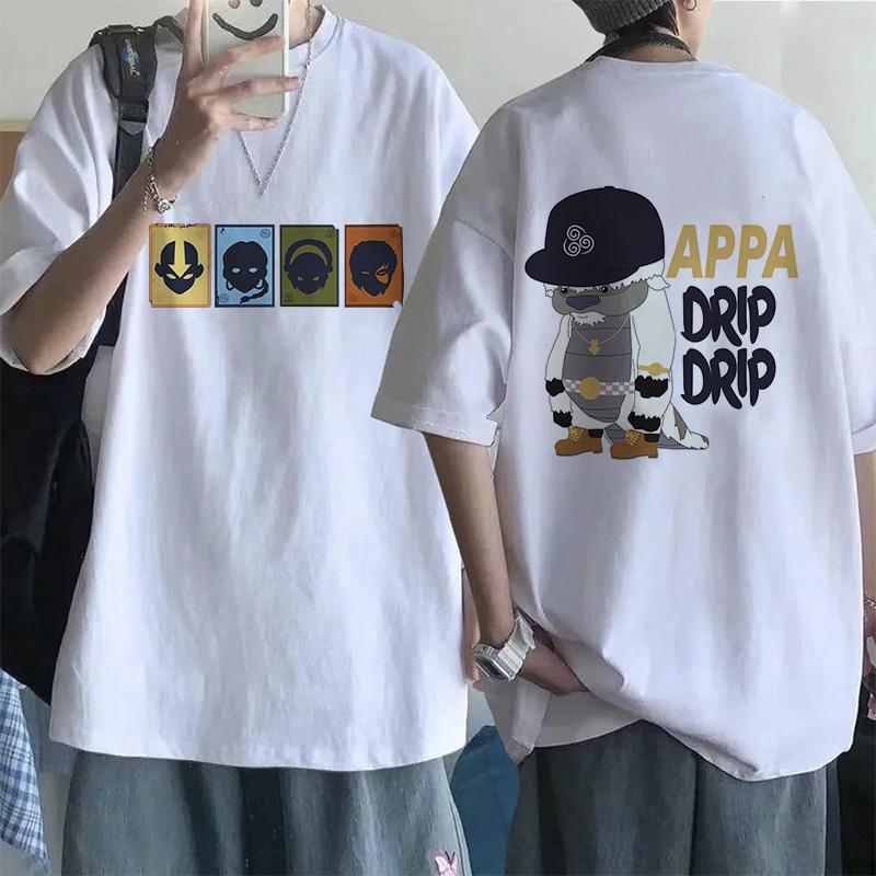 Модная футболка Mange Аватар: Последний маг воздуха Y2k Футболка Уличная одежда Аппа Йип Повседневная футболка Хип-хоп Харадзюку Футболки Топы Одежда