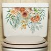 Sticker Green Leaf Floral Toilet Lid Stickers Removable Waterproof Bathroom Wall Decals for Cistern Decor
