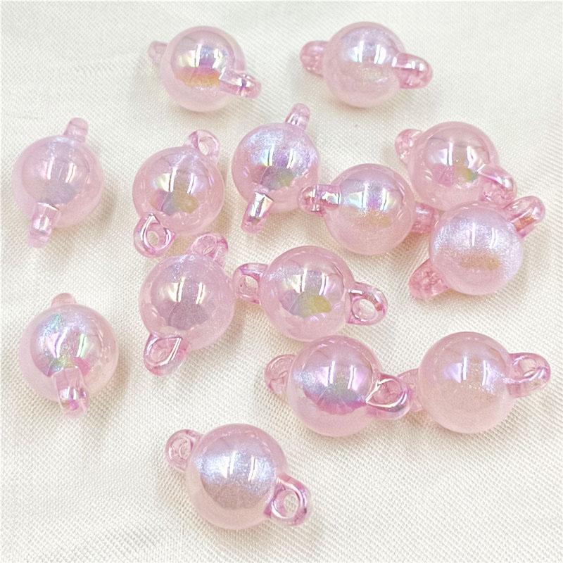 Браслет УФ-тонкое мигание, двойное ожерелье с ушным отверстием, аксессуары, 10 шт., креативные подвески ручной работы, разъем, круглые бусины, изготовление ювелирных изделий, материал «сделай сам»