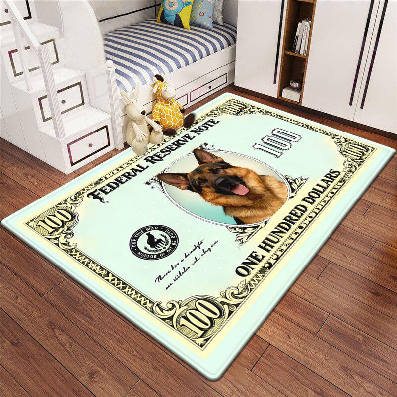 Ковер Dollar Pet для кошек и собак Креативный дизайн с валютой Напольный коврик для гостиной Ковер для прихожей с декором в виде денег