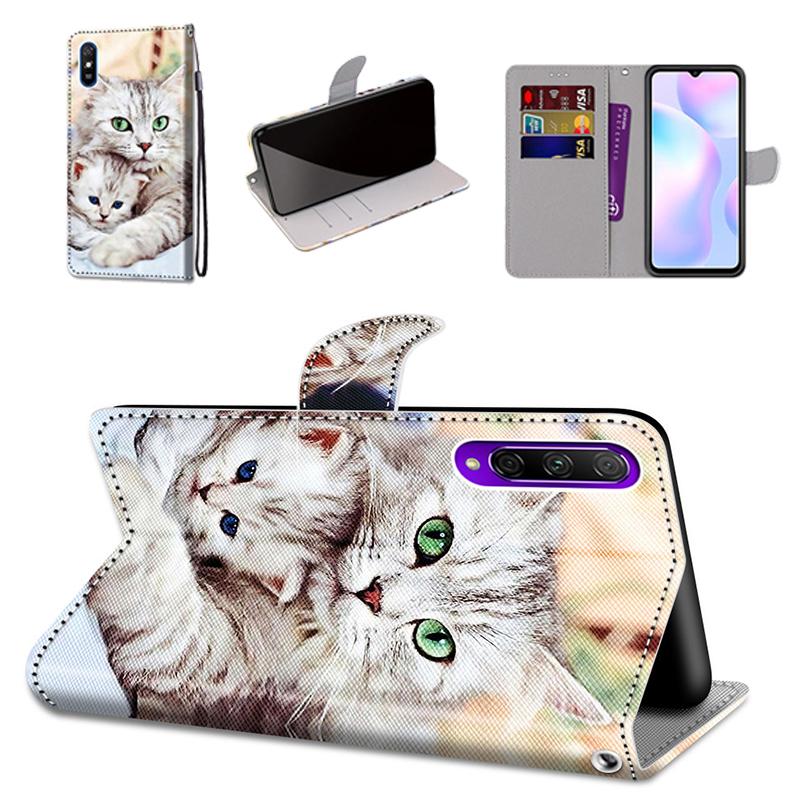 Чехол-кошелек из искусственной кожи с милым рисунком кота для iPhone Samsung Huawei Honor Xiaomi Redmi OPPO Realme Moto ZTE