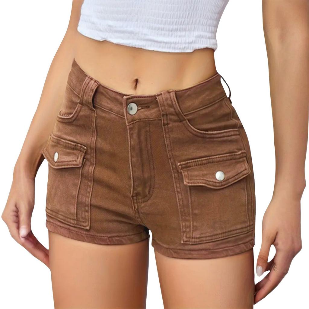 Женские джинсовые классические универсальные модные шорты с высокой талией