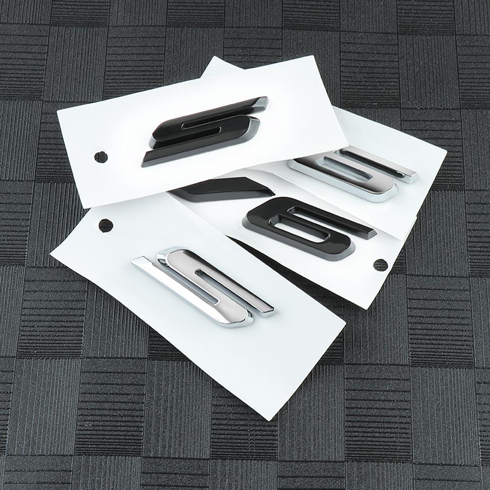 3D ABS Chrome Car S V6 Letters Rear Trunk Badge Emblem stickers For Ford Focus Bronco STRACING Fusion Kuga Mondeo Auto Styling